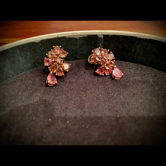 Pink Tourmaline earrings. Gold vermeil lever back. Stunning. - Picture 2 of 9